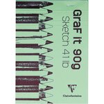 Bloc croquis collé GraF it A5 90g 80F blanc CLAIREFONTAINE