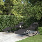 vidaXL Chaises longues à bascule lot de 2 Noir Acier et textilène