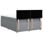 vidaXL Sommier à lattes de lit avec matelas Gris clair 140x200cm Tissu
