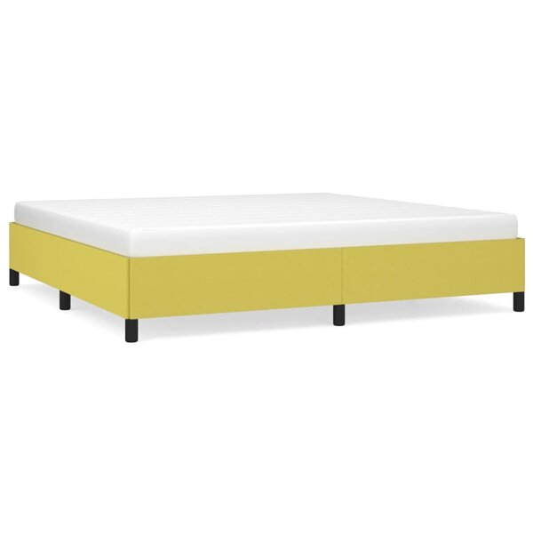 vidaXL Cadre de lit Vert 200x200 cm Tissu