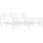 vidaXL Cadre de lit métal avec tête de lit/pied de lit blanc 180x200cm