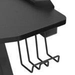 vidaXL Bureau de jeu à LED en forme de Y noir 110x60x75 cm