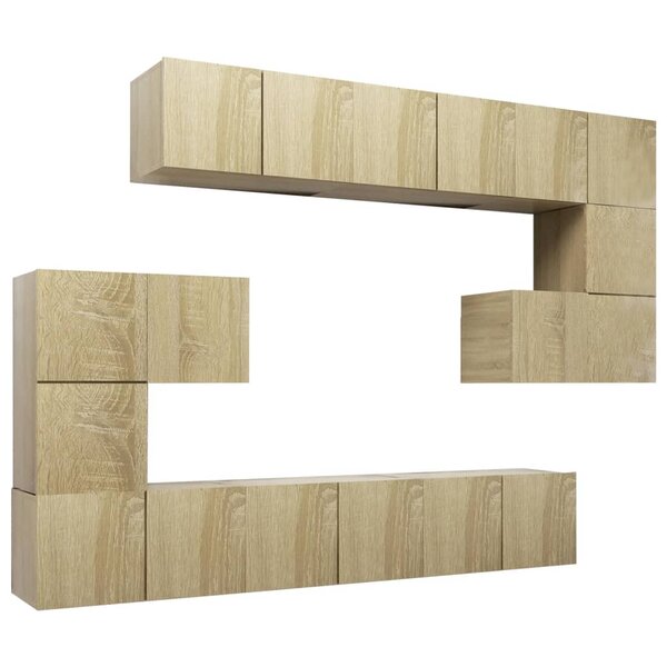 vidaXL Ensemble de meubles TV 10 Pièces Chêne sonoma Bois d'ingénierie