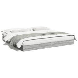 vidaXL Cadre de lit sans matelas sonoma gris 180x200 cm