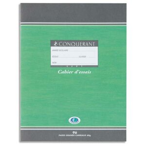 Cahier de brouillon 17x22 cm, 48 pages 56 g/m²  grands carreaux Seyès, couverture en carte 90 g/m²  avec tables de multiplication (paquet 20 unités)