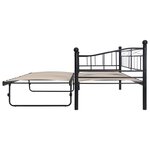 vidaXL Cadre de lit Noir Acier 180x200/90x200 cm