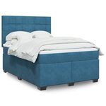 vidaXL Sommier à lattes de lit et matelas bleu 160x200 cm velours