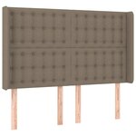 vidaXL Sommier à lattes de lit matelas et LED Taupe 140x190 cm Tissu