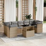 vidaXL Salon de jardin avec coussins 8 Pièces beige résine tressée