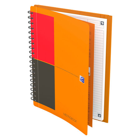 Cahier spirales oxford meetingbook - b5 17 6 x 25 cm - blanc ligné - 160 pages