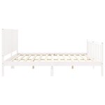 vidaXL Cadre de lit avec tête de lit blanc 200x200 cm bois massif