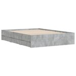 vidaXL Cadre de lit avec tiroirs sans matelas gris béton 120x190 cm