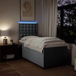 vidaXL Sommier à lattes de lit et matelas Gris clair 90x190 cm Tissu