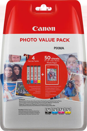 Canon pvp/cli-571+pp-201 cmyk 50sh blist+sec