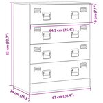 vidaXL Buffet blanc 67x39x83 cm acier