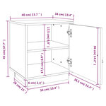 vidaXL Tables de chevet 2 Pièces Gris 40x34x45 cm Bois de pin massif