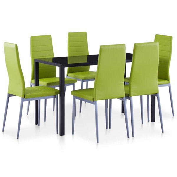 vidaXL Ensemble à dîner 7 Pièces Vert