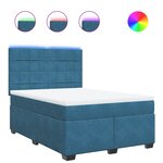 vidaXL Sommier à lattes de lit et matelas bleu 140x190 cm velours