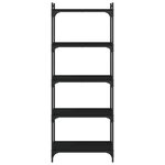 vidaXL Bibliothèque à 5 niveaux noir 60x30x154 cm bois d'ingénierie