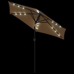 vidaXL Parasol de jardin avec LED mât en acier taupe 225x225x212 cm
