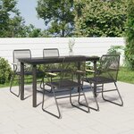 vidaXL Ensemble à manger de jardin 5 Pièces Noir Rotin PVC
