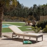 ALLIBERT by KETER - Bain de soleil 4 positions Jaipur avec coussin - imitation rotin - coloris cappuccino.