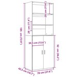 vidaXL Buffet haut chêne sonoma 70x42 5x185 cm bois d'ingénierie