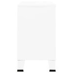 vidaXL Buffet industriel Blanc 105x35x62 cm Métal et verre