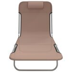 vidaXL Chaises longues pliables lot de 2 marron textilène et acier