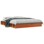 vidaXL Cadre de lit sans matelas cire marron 140x200cm bois pin massif
