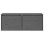 vidaXL Armoires murales 2 Pièces Gris 45x30x35 cm Bois de pin massif