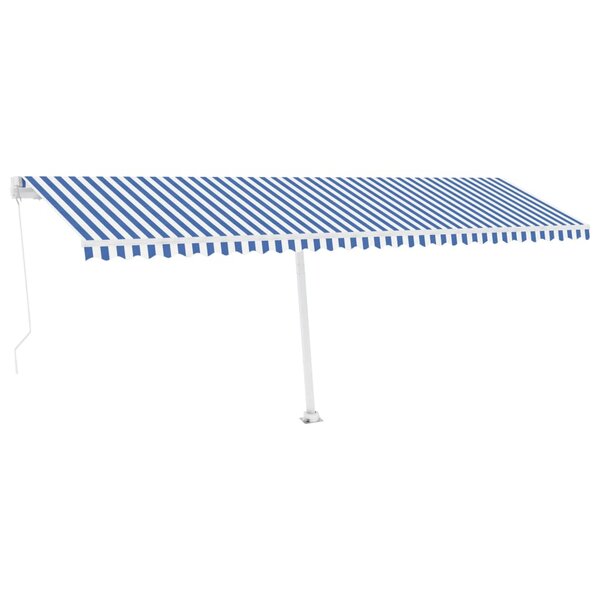 vidaXL Auvent manuel rétractable avec LED 600x350 cm Bleu et blanc