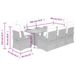 vidaXL Ensemble à manger de jardin 9Pièces coussins noir résine tressée
