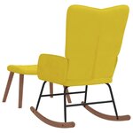 vidaXL Chaise à bascule avec repose-pied Jaune moutarde Velours