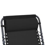 vidaXL Appui-tête de chaise longue Noir 40x7 5x15 cm Textilène