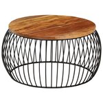 vidaXL Table basse Ø68 cm Bois de récupération solide
