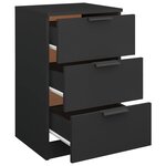 vidaXL Table de chevet noir 40x36x65 cm