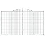 vidaXL Paniers à gabions arqués 3 Pièces 300x30x160/180 cm fer galvanisé