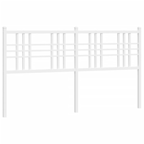 vidaXL Tête de lit métal blanc 150 cm
