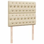 vidaXL Sommier à lattes de lit avec matelas Crème 120x200 cm Tissu