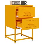 vidaXL Table de chevet jaune moutarde 36x39x60 5 cm acier