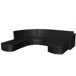 vidaXL Salon de jardin 4 Pièces avec coussins Résine tressée Noir