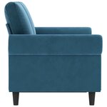 vidaXL Canapé à 2 places Bleu 120 cm Velours