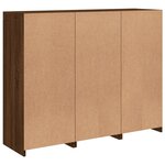 vidaXL Buffets avec lumières LED 3 Pièces chêne brun bois d'ingénierie