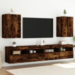 vidaXL Meubles TV muraux 2 Pièces chêne fumé 40 5x30x60cm bois ingénierie