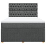 vidaXL Sommier à lattes de lit avec matelas Gris foncé 140x200cm Tissu