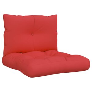 vidaXL Coussins de palette lot de 2 rouge tissu