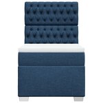 vidaXL Sommier à lattes de lit avec matelas Bleu 90x200 cm Tissu