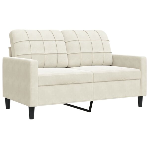 vidaXL Canapé à 2 places Crème 120 cm Velours