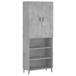 vidaXL Buffet haut Gris béton 69 5x34x180 cm Bois d'ingénierie